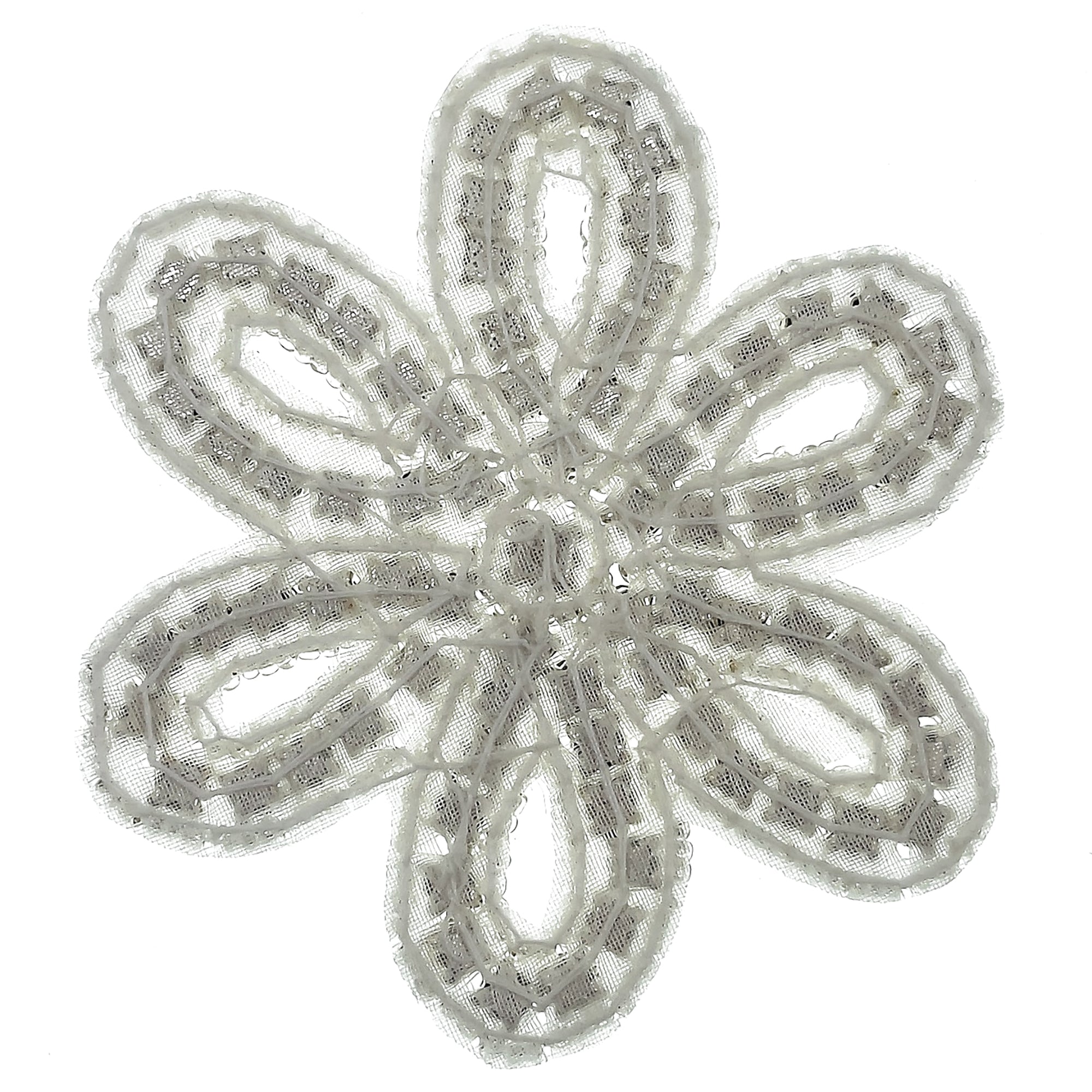 Rhinestone Flower Applique/Patch  - Crystal