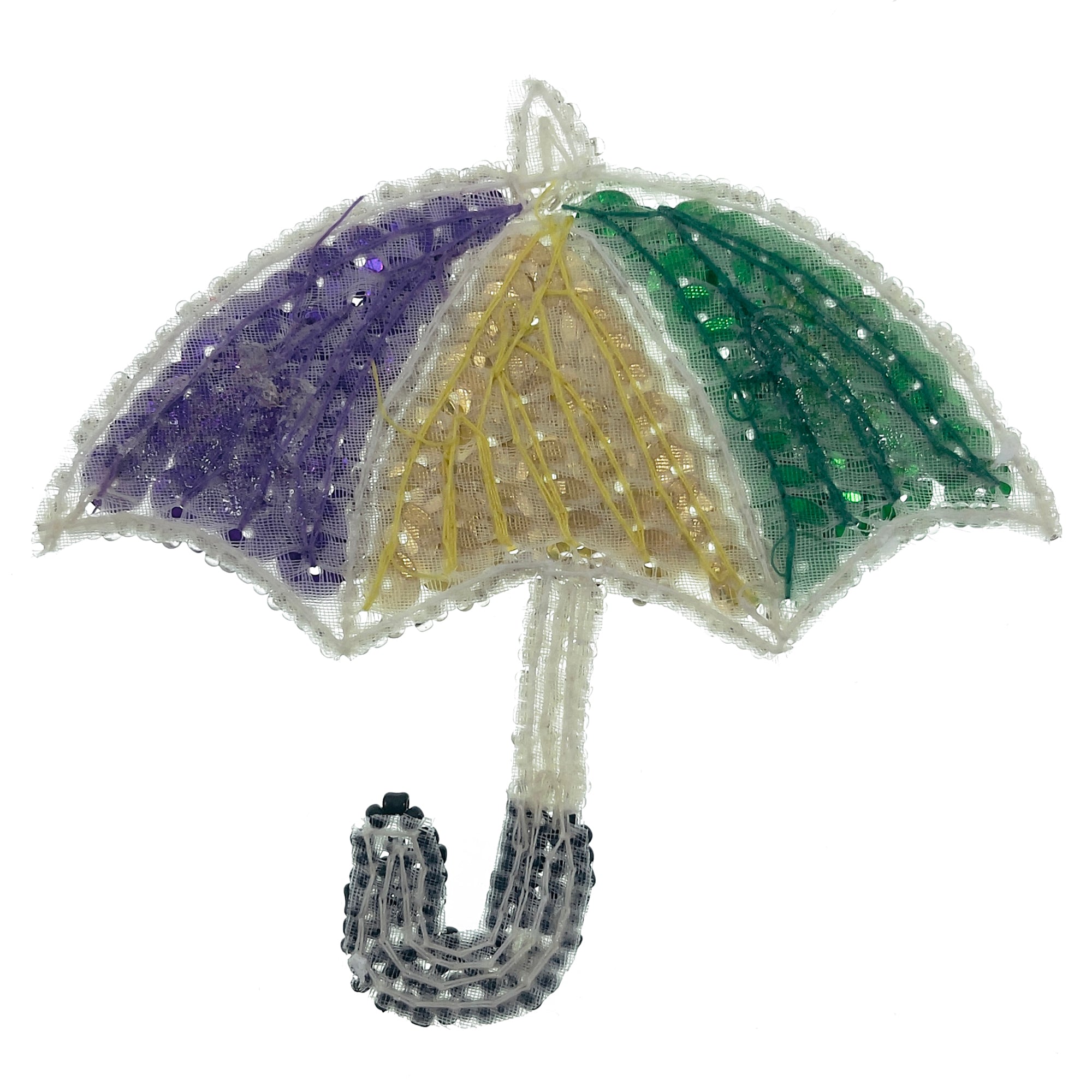 Umbrella with Multi-Colored Beaded Sequin Applique/Patch