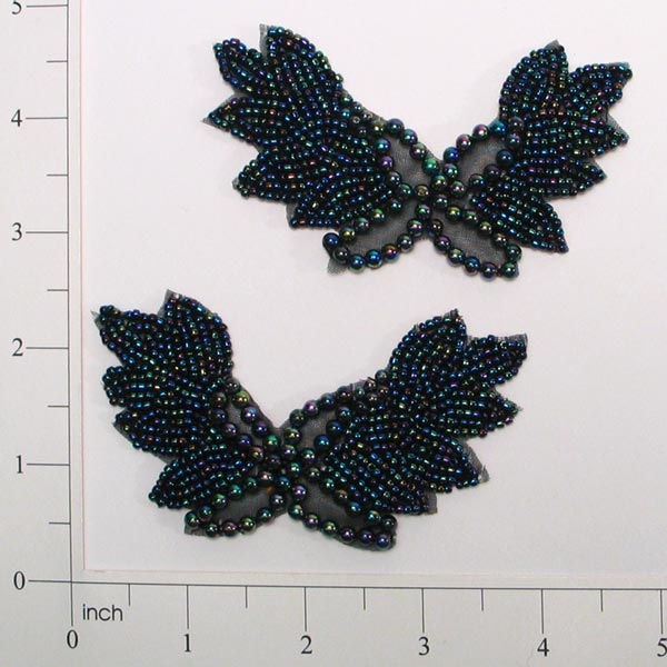 Flower With Swag Sequin Applique/Patch Pack of 2