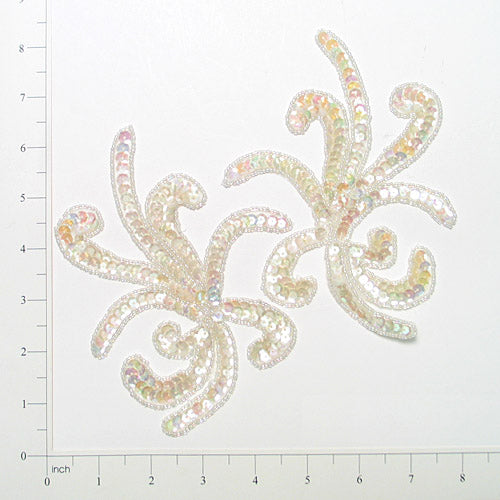Octopus Sequin Applique/Patch Pack of 2  - Crystal Aurora Borealis