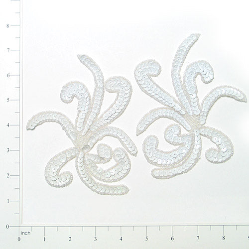 Octopus Sequin Applique Pack of 2  - Chalk White