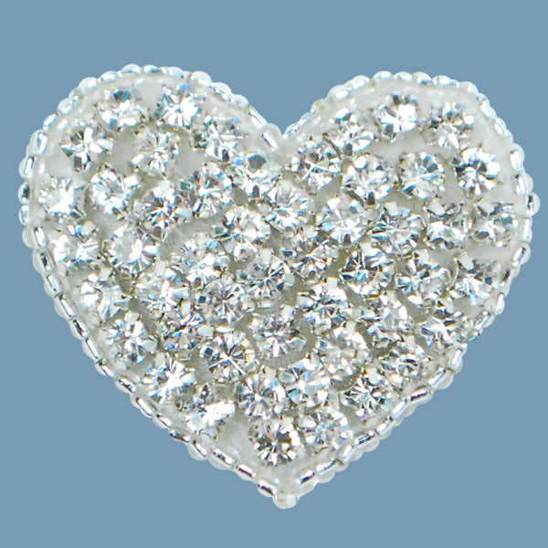 Heart Rhinestone Applique   - Crystal