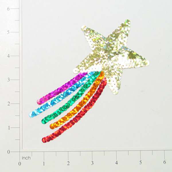 Prism Shooting Star Sequin Applique/Patch  - Multi Colors