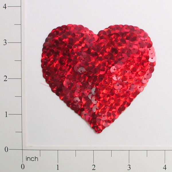 Prism Heart Sequin Applique/Patch 4" X 5"