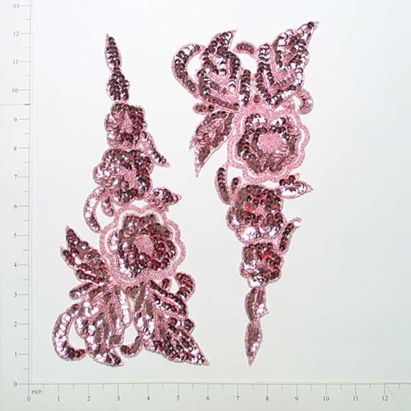 Trailing Glory Sequin Applique/Patch Pack of 2  - Mauve