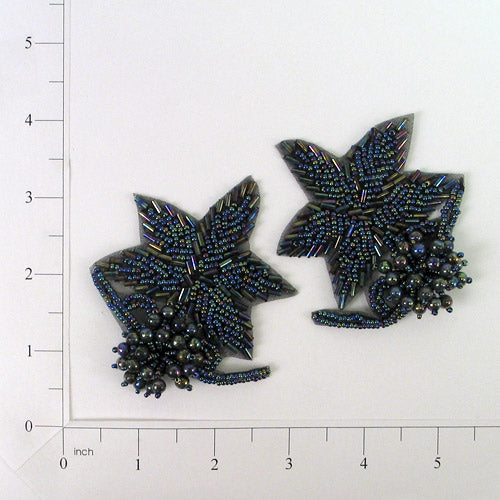 3D Beaded Flower Applique/Patch Pack of 2