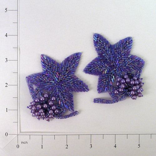 3D Beaded Flower Applique/Patch Pack of 2