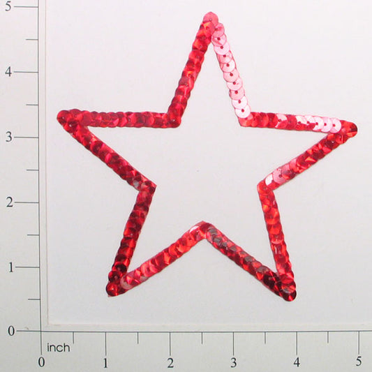 4 1/2" Prism Star Outline Sequin Applique/Patch