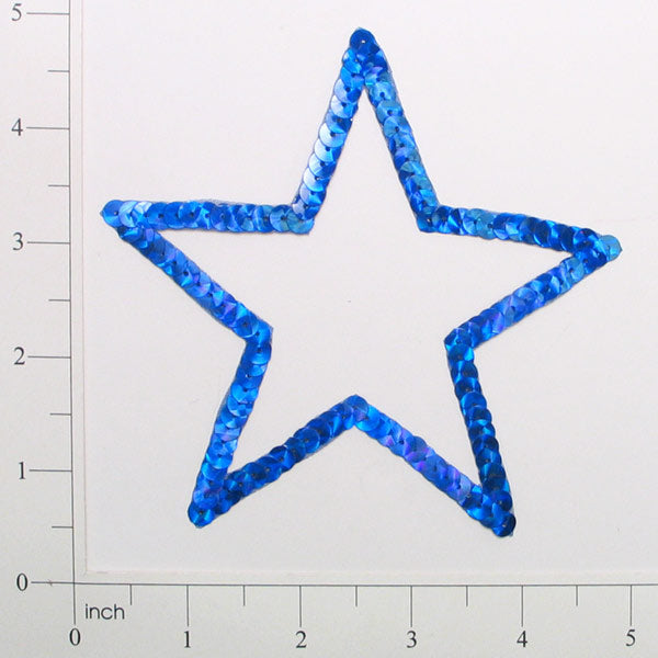 4 1/2" Prism Star Outline Sequin Applique/Patch