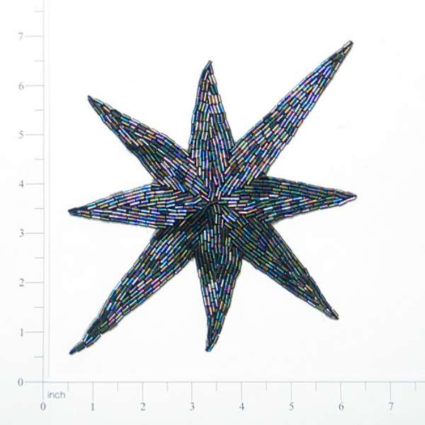 North Star Beaded Applique