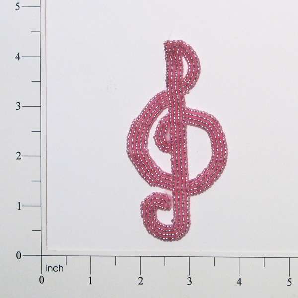 Beaded Treble Clef Applique