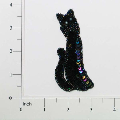 Cat with Bow Sequin Applique/Patch