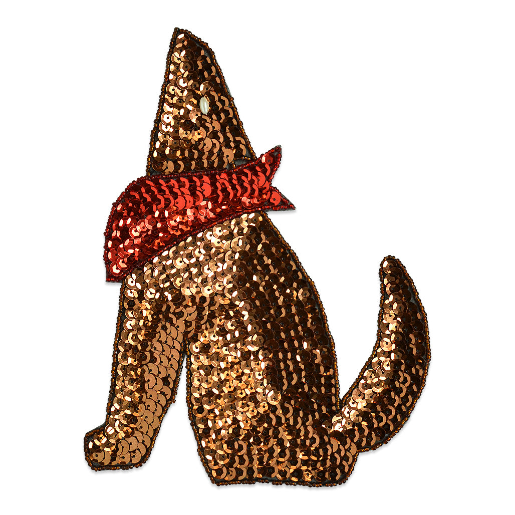 8 1/2" x 5 3/4" Coyote Sequin Applique/Patch