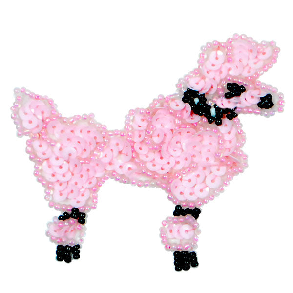 Bridget Poodle Sequin Applique/Patch 3 1/4"  x 2 3/4"