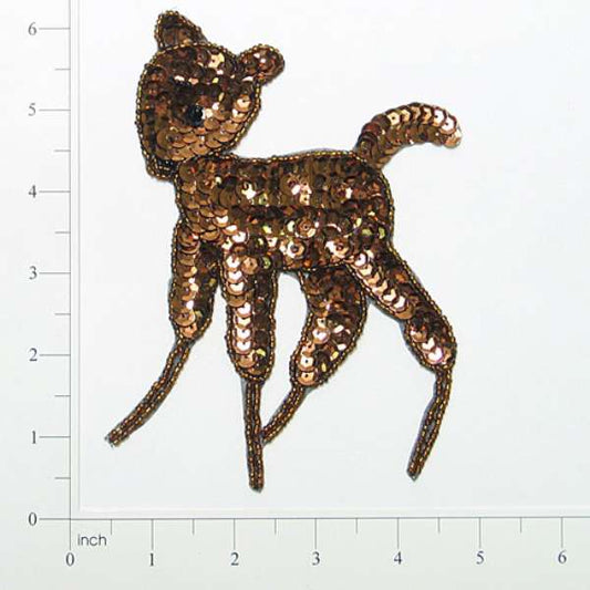 Deer Sequin Applique/Patch  - Bronze