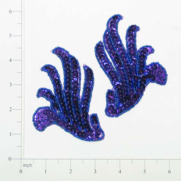 Swirl Sequin Applique Pack of 2  - Purple