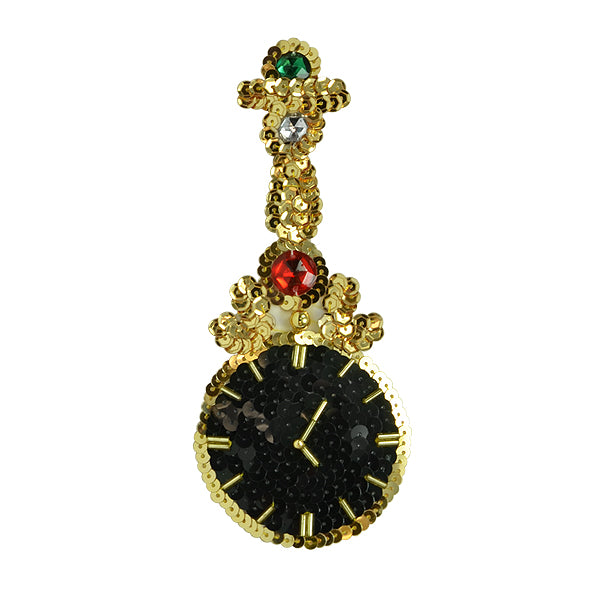 Pocket Watch Sequin Applique/Patch  - Multi Colors