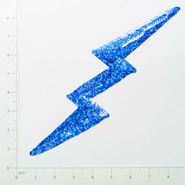 Prism Lightening Bolt Sequin Applique   - Royal Blue