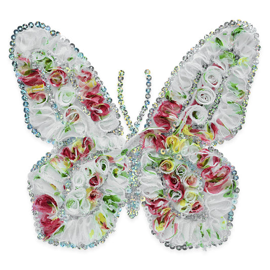 Rolled Fabric Butterfly Applique/Patch  - Multi Colors