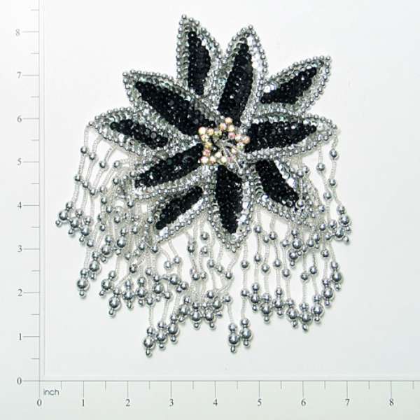 Starburst Beaded Sequin Applique/Patch 8" x 5 3/4"