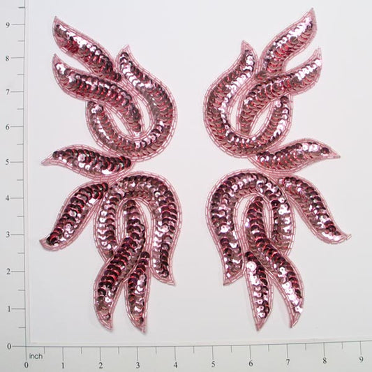 Tangled Leaf Sequin Applique/Patch 2 Pack 9 1/2" x 4"