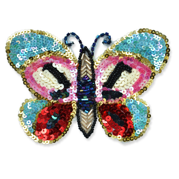 Mariposa Butterfly Sequin Applique  - Blue Multi