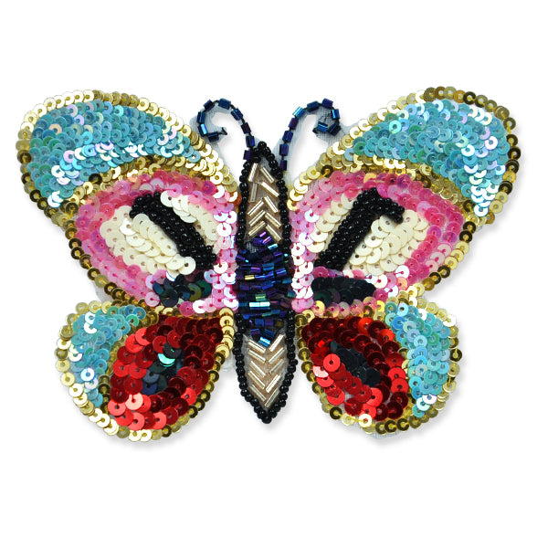 Mariposa Butterfly Sequin Applique   - Blue Multi