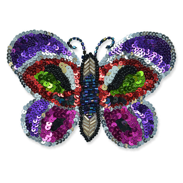 Mariposa Butterfly Sequin Applique  - Purple Multi