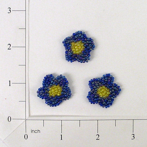 Posy Beaded Applique/Patch Pack of 3  - Purple