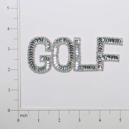 Golf Sequin Applique/Patch  - Silver