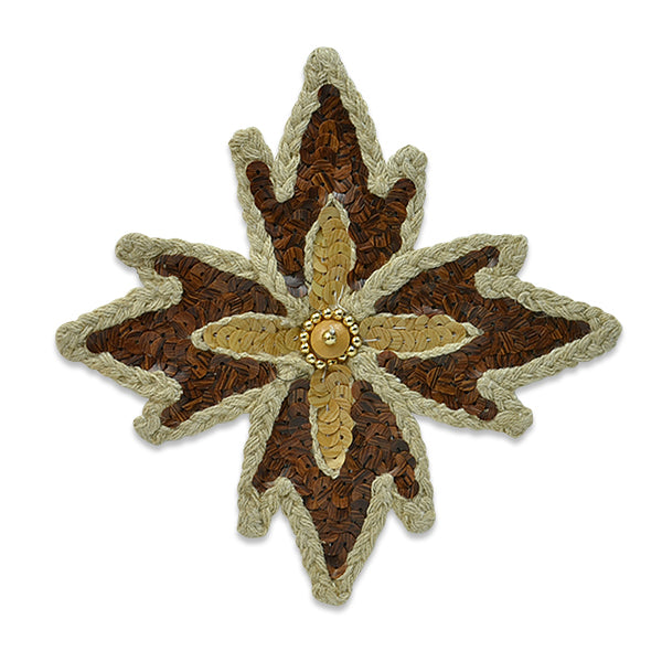 Wood Star Natural Applique/Patch 5 1/2" x 5 1/2"  - Natural Multi