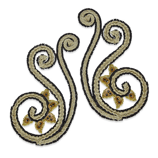 Rope Curls Natural Applique/Patch Pack of 2  - Multi Colors