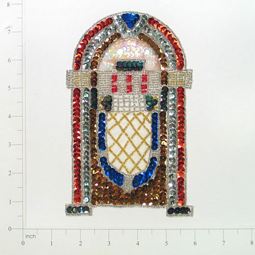 Jukebox Sequin Applique  - Multi Colors