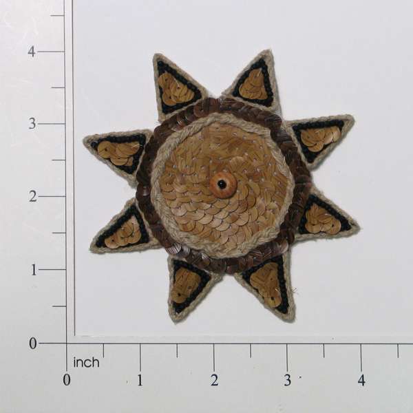 Water Wheel Natural Applique  - Natural Multi