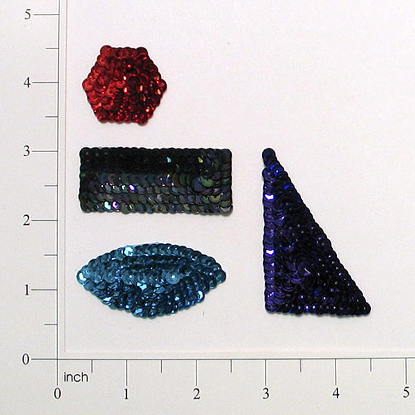 Scatters Sequin Applique/Patch - Red, Black, Blue, Purple  - Multi Colors