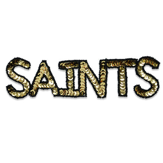 Saints Sequin Applique/Patch  - Gold/Black