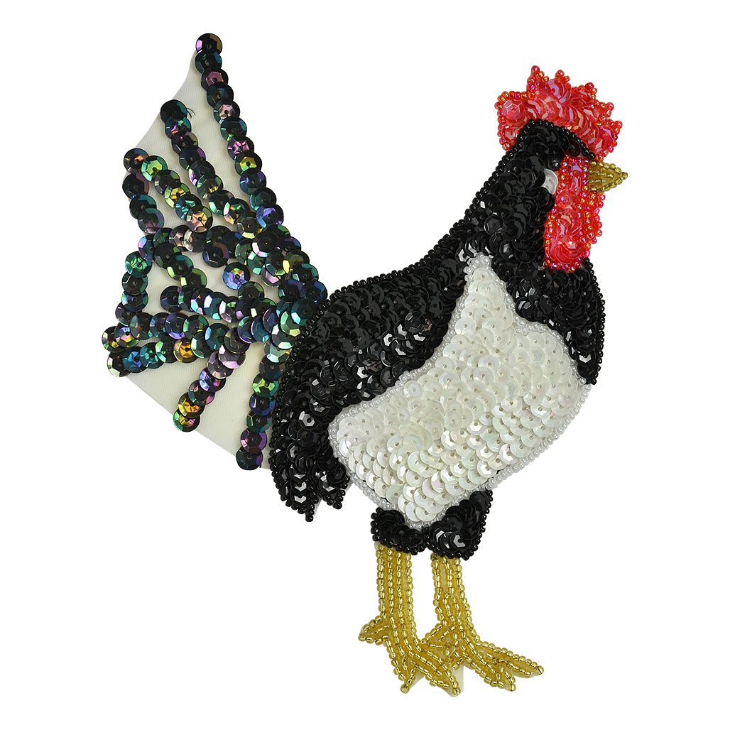 Mr. Rooster Sequin Applique/Patch  - Multi Colors