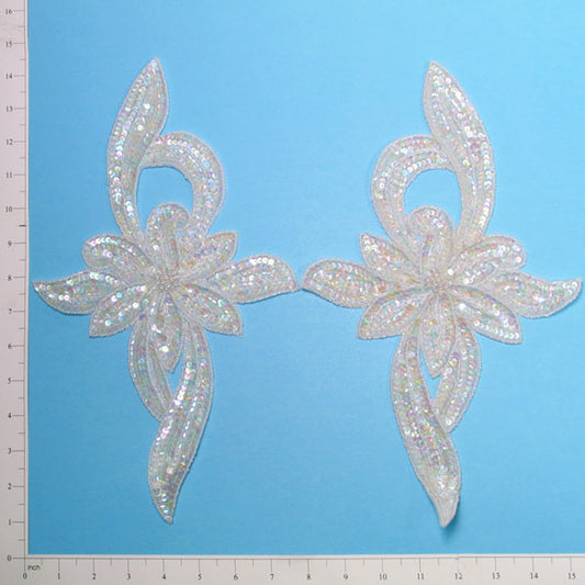 Floral Star Sequin Applique/Patch Pack of 2