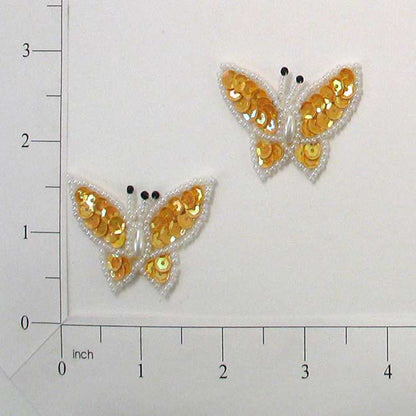 1 3/4" x 1 1/4" Butterfly Sequin Applique/Patch Pack of 2