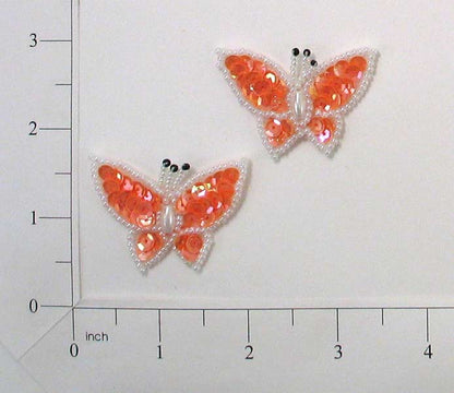 1 3/4" x 1 1/4" Butterfly Sequin Applique/Patch Pack of 2