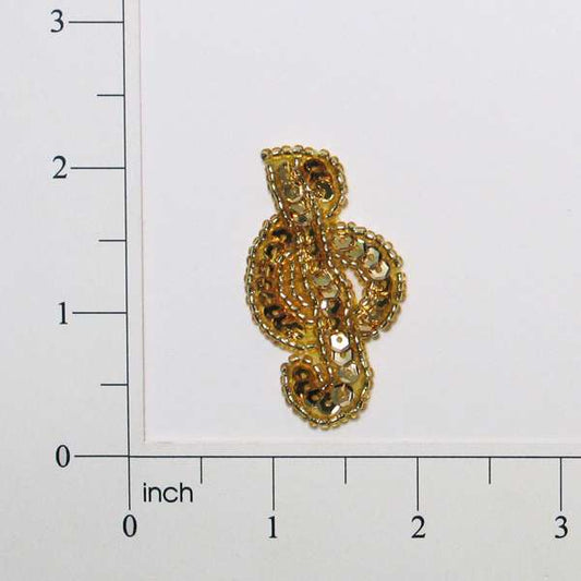 Mini G Clef Sequin Applique  - Gold
