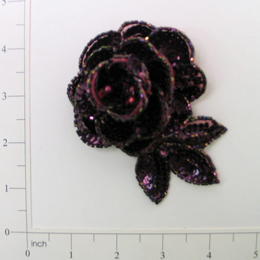 Dimensional Rose Sequin Applique/Patch