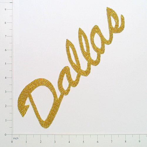 Dallas Beaded Applique/Patch  - Gold