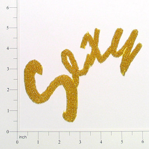 Sexy Beaded Applique/Patch  - Gold