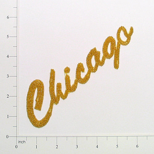 Chicago Beaded Applique  - Gold