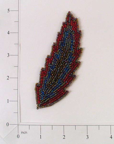 Chinook Feather Beaded Applique   - Multi Colors