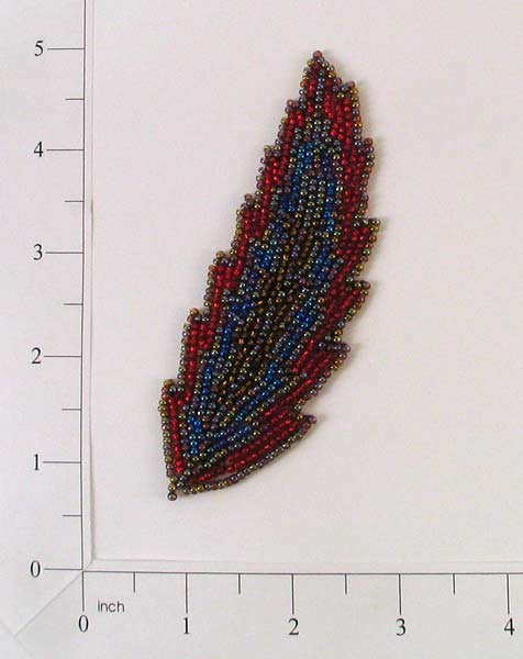 Chinook Feather Beaded Applique  - Multi Colors