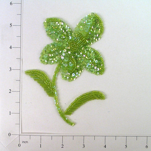 5" x 3 1/2" Flower Sequin Applique