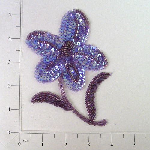 5" x 3 1/2" Flower Sequin Applique