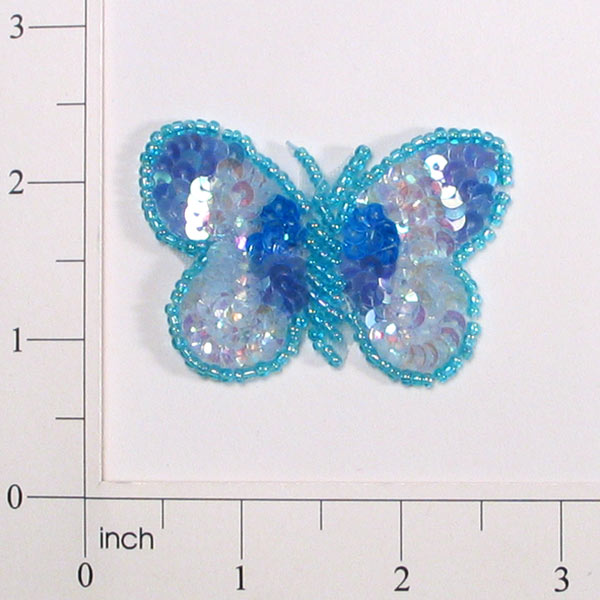 Butterfly Sequin Applique  - Blue
